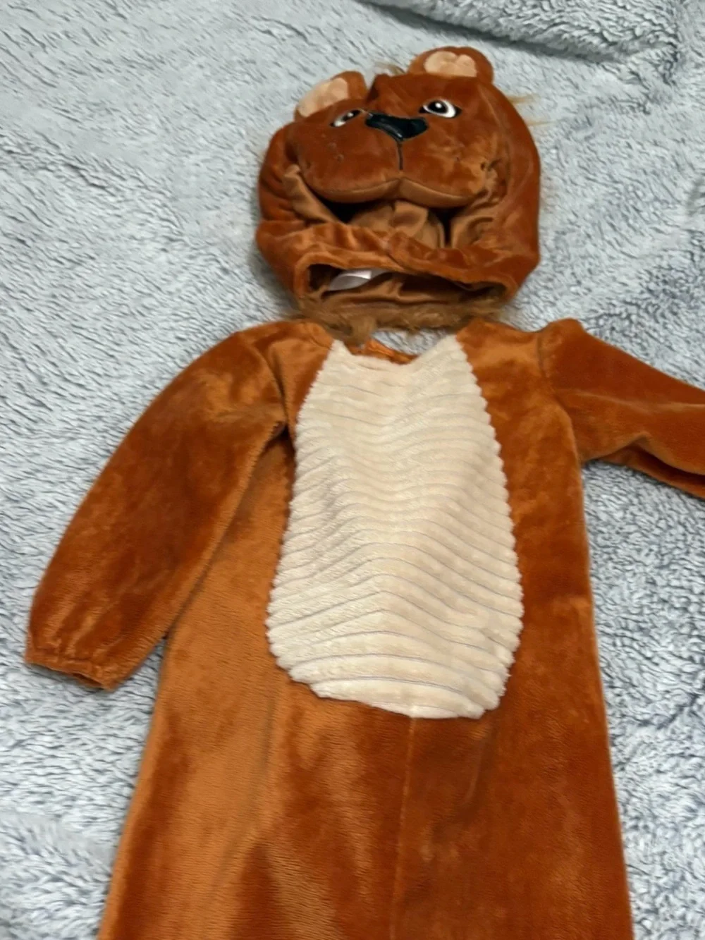 Kids Brown Bear One-Piece Costume - Plush Hooded Romper